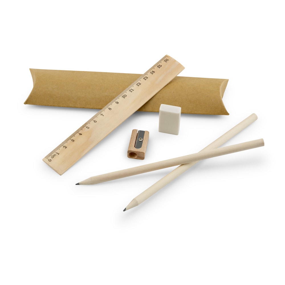 Rhombus. Kit de Escrita: Régua, Lápis de Grafite, Borracha e Apontador