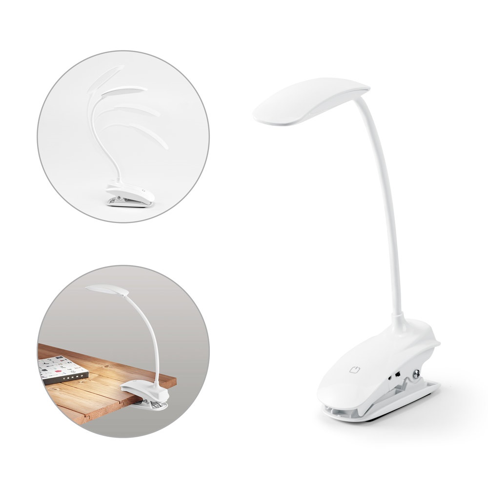 Nezbit. Luminária de Mesa Portátil em Abs e com Led Cob