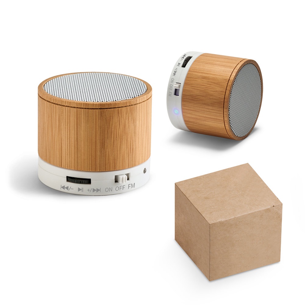 Glashow Eco. Caixa de Som em Bambu com Microfone
