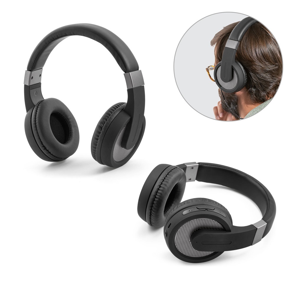 Hopper. Fones de Ouvido Wireless com Autonomia de 12h (300 Mah) e Microfone, em Abs e Pu