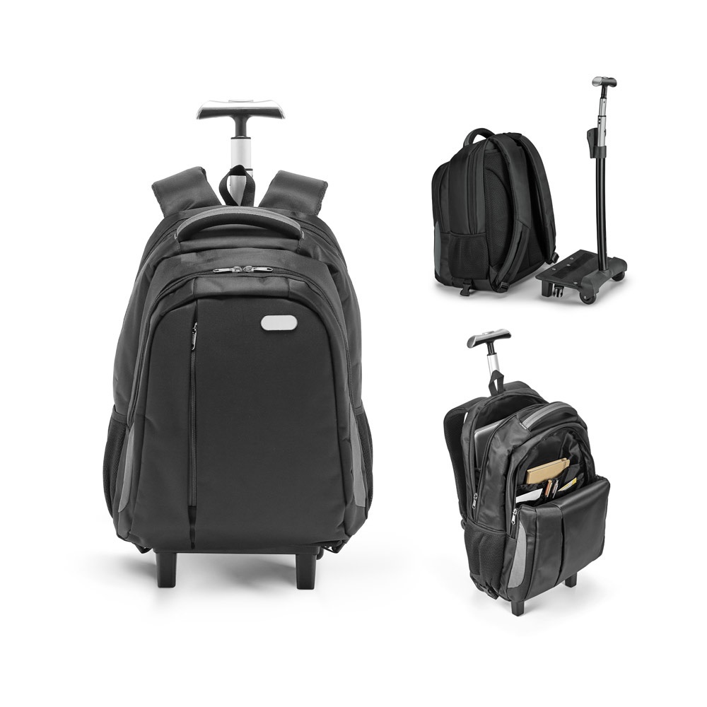Miami. Mochila Trolley para Notebook (17'') em Nylon 999 Impermeável com 2 Rodas e Sistema de Proteção Integrado (30 L)
