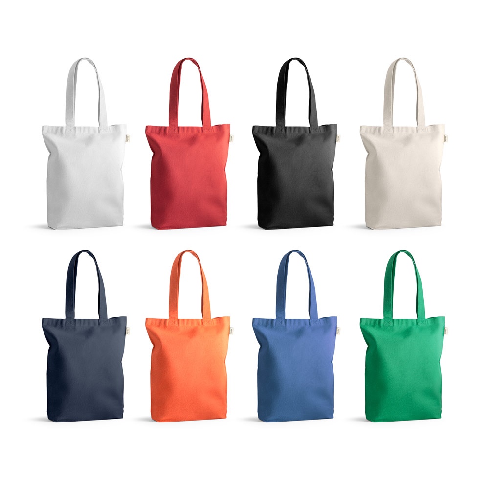Praga. Sacola em 70% Algodão Reciclado e 30% Poliéster Reciclado (220g/m²) Sem Tingimento