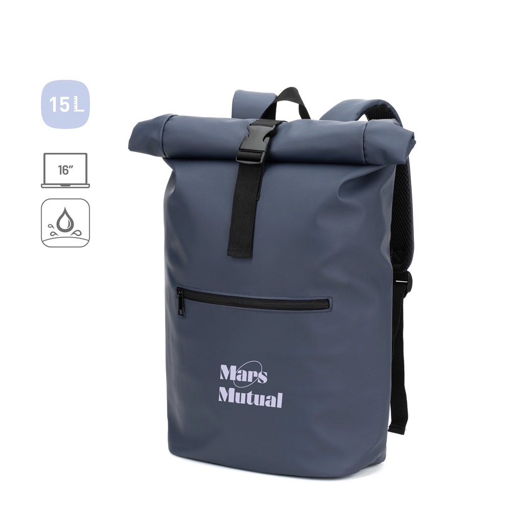 Portland. Mochila "roll Top" em Pu com Bolso para Notebook (16")