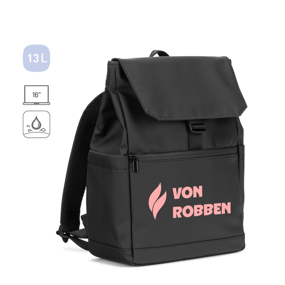 Azores Bag. Mochila para Notebook (16") em Pu, com Pala Que Cobre Todos Os Compartimentos