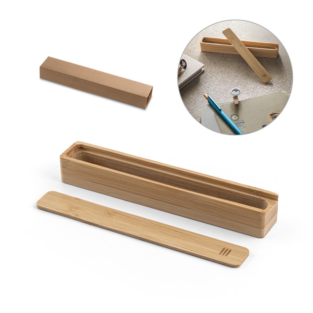 Bambox. Estojo em Bambu Natural para 1 Caneta Esferográfica