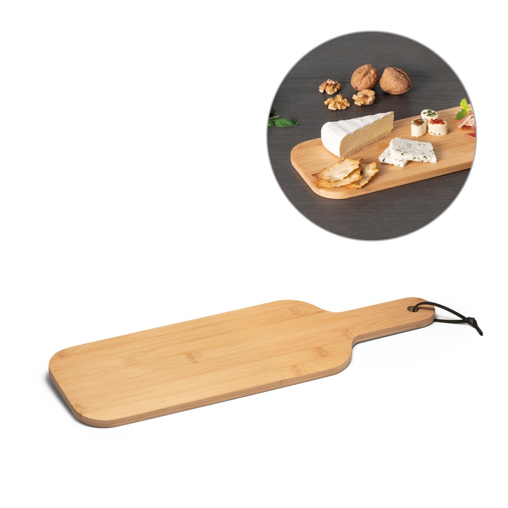 Sesame. Tábua em Bambu Ideal para Servir Aperitivos com Fitas para Pedurar