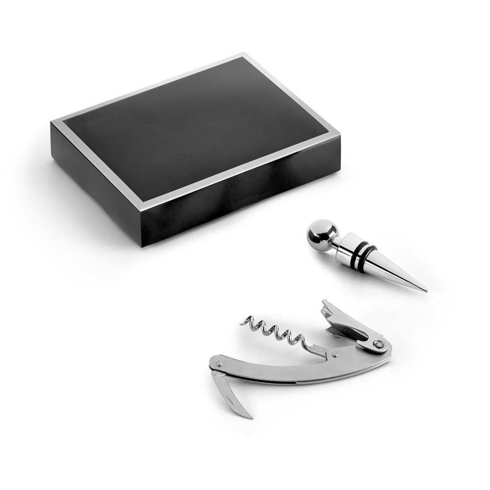 Barrel. Conjunto para Vinho em Zinco e Inox