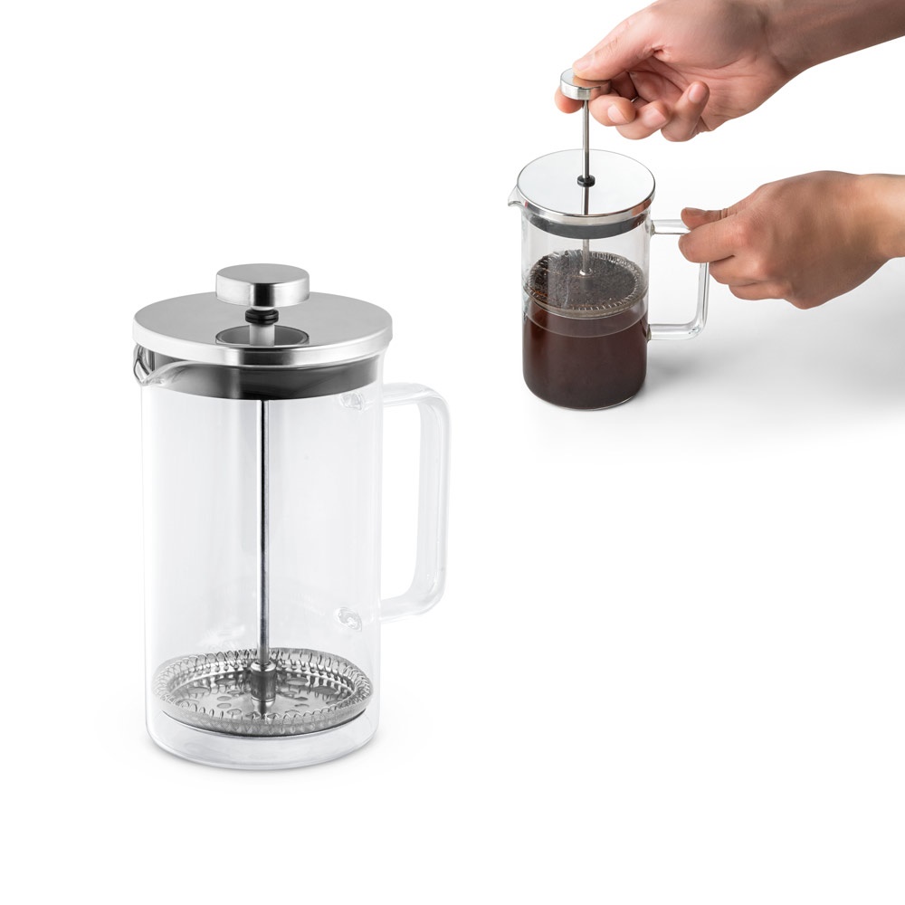 Jenson. Cafeteira em Vidro Borossilicato com Tampa em Aço Inox (600 Ml)