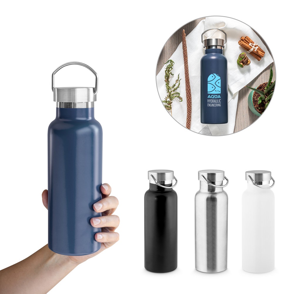 Duplantis. Garrafa Térmica em Aço Inox 36% Reciclado de Parede Dupla Isolada a Vácuo (810 Ml)