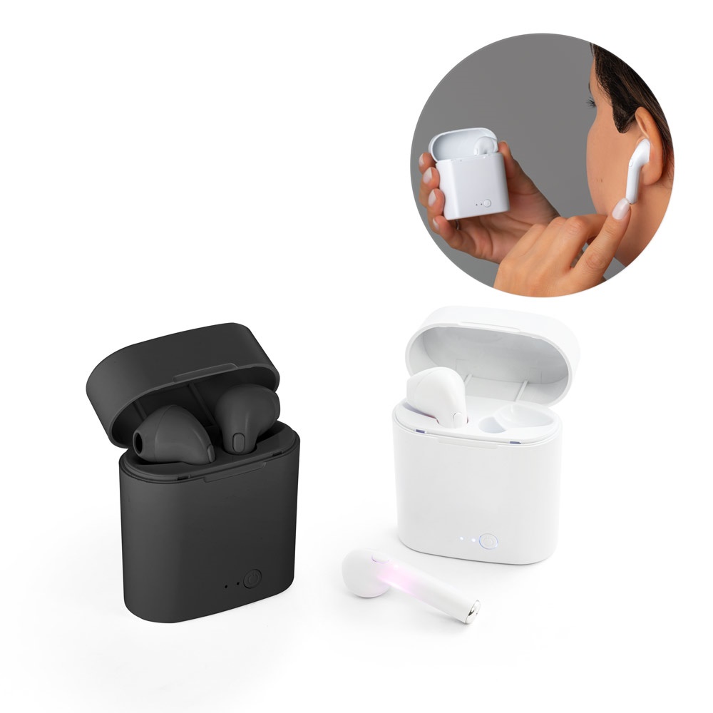 Klebs. Fone de Ouvido Wireless com Autonomia de 1h50 em Abs