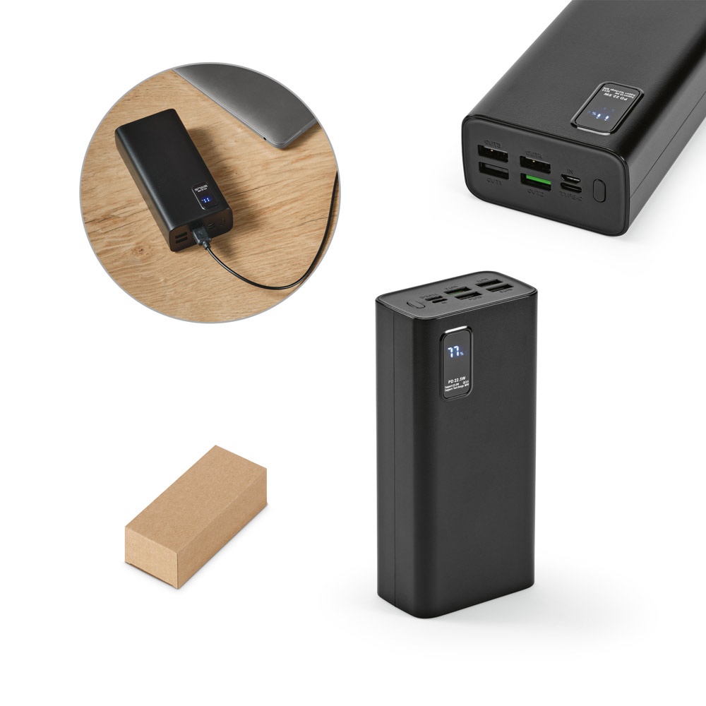 Gurdon. Bateria Portátil em Abs 100% Reciclado (30'000 Mah)
