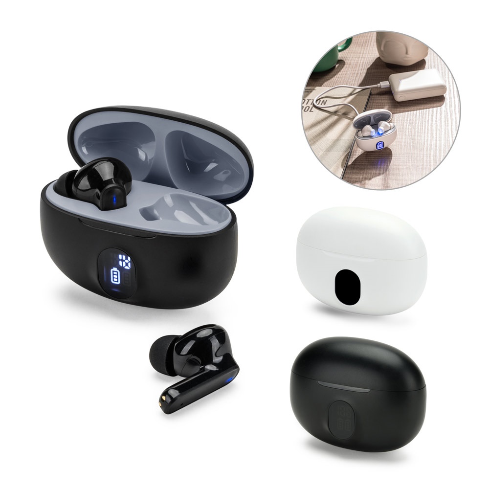 Caetano. Fones de Ouvido Wireless com Autonomia de 4h (200 Mah), em Abs 100% Reciclado
