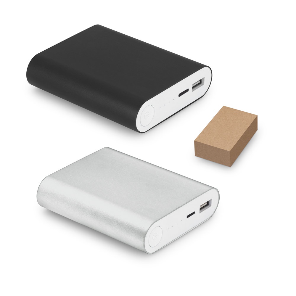 Emlyn. Bateria Portátil em Alumínio e Bateria de Lítio (8'000 Mah)