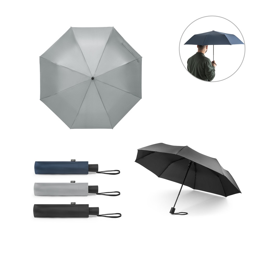 Cimone. Guarda-chuva, Dobrável, em Poliéster 100% Reciclado com Abertura Automática